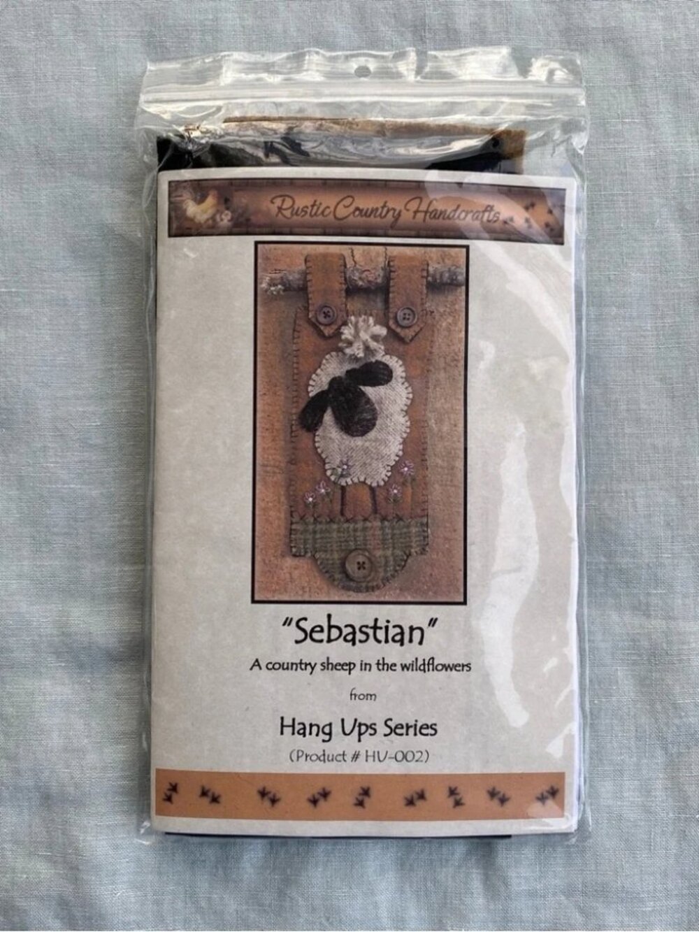 Rustic Country Handcrafts Sebastian sheep Hang Up wool applique kit